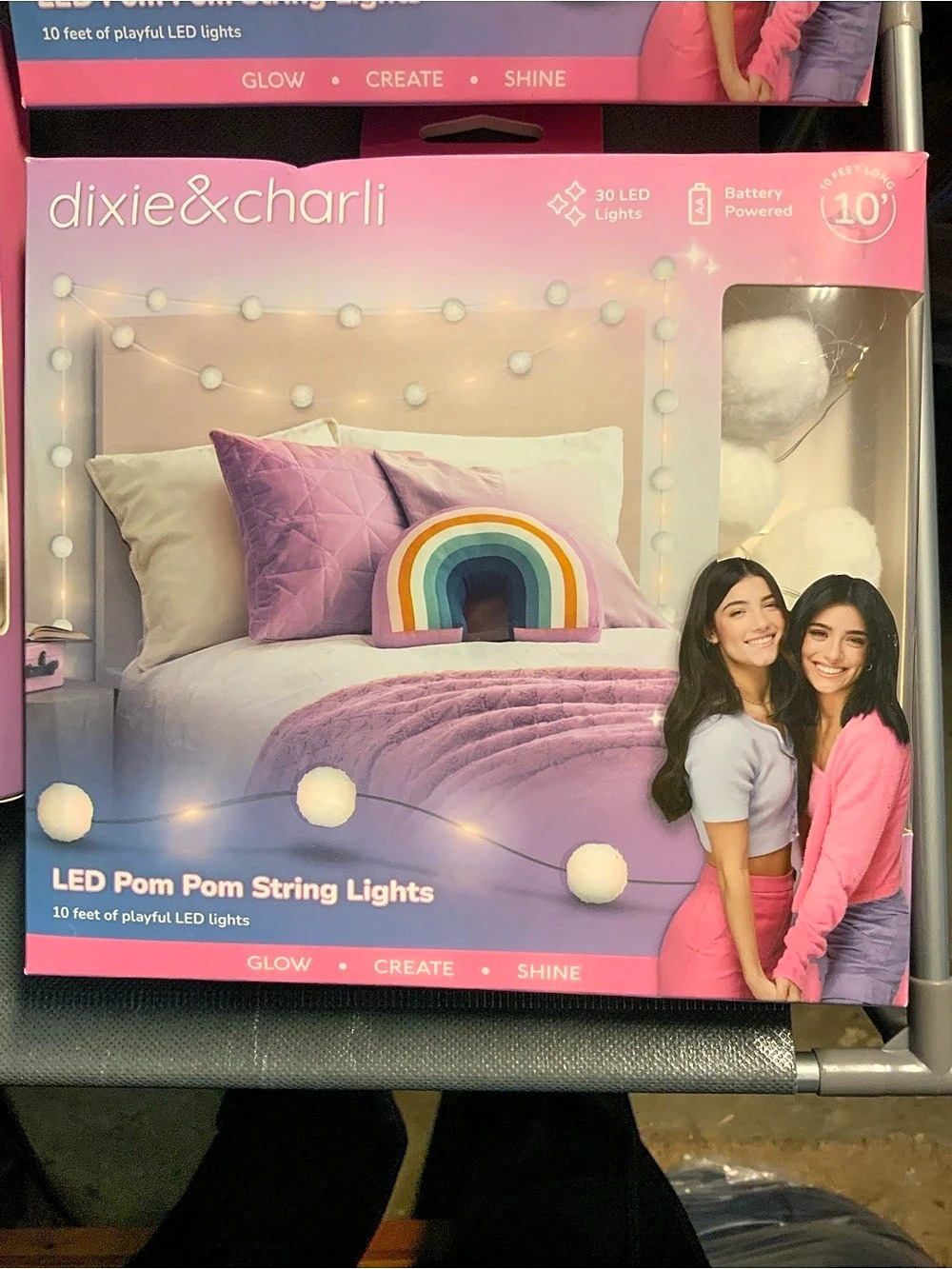 dixie&charli LED Pom String Lights White - 3 sets
